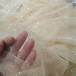 tulle pailleté blanc noir beige glamour translucide decoration couture bricolage 45x150cm