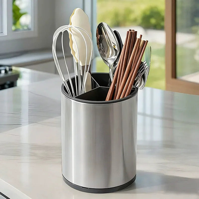 pot ustensiles argenté moderne drain auto cuillères fourchettes couteaux batteur cuillère soupe pique nique
