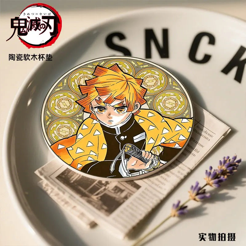 coasters céramique démon slayer multicolores illustrations personnages opaques art illustratif