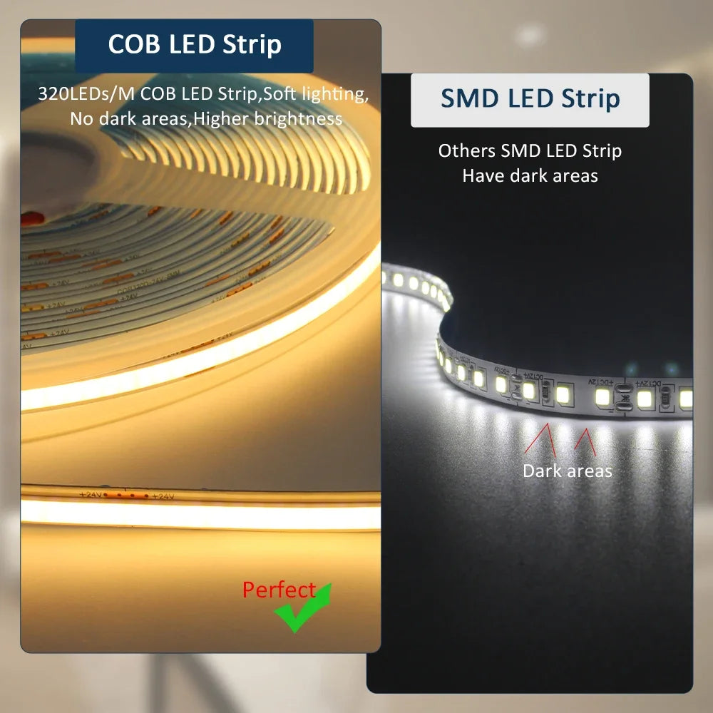 ruban led blanc jaune bleu adhésif haute luminosité 320 leds ligne continue moderne