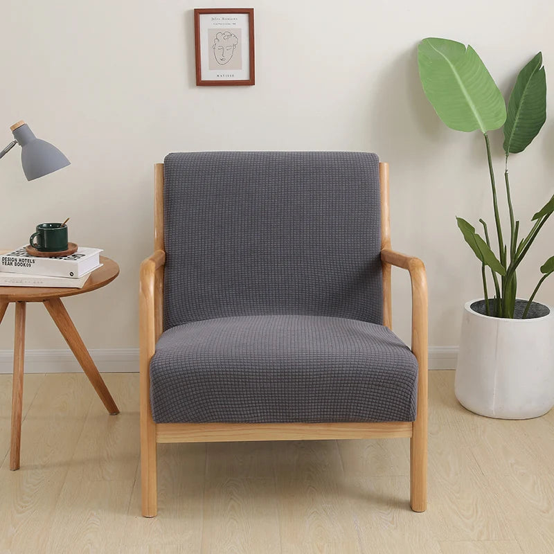 housse fauteuil moderne tissu carreaux beige rouge gris extensible polyester lavable echangetable
