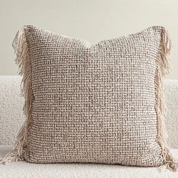 coussins décoratifs modernes motif géométrique beige gris noir rouge polyester