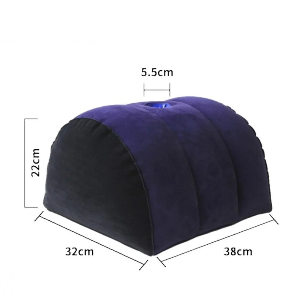 coussin gonflable velours bleu marine noir mousse mémoire forme rectangulaire literie confort aiguille triangle