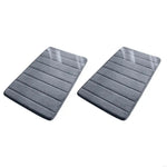 tapis bain mousse mémoire forme doux confortable antidérapant rapide séchage gris rayures moderne