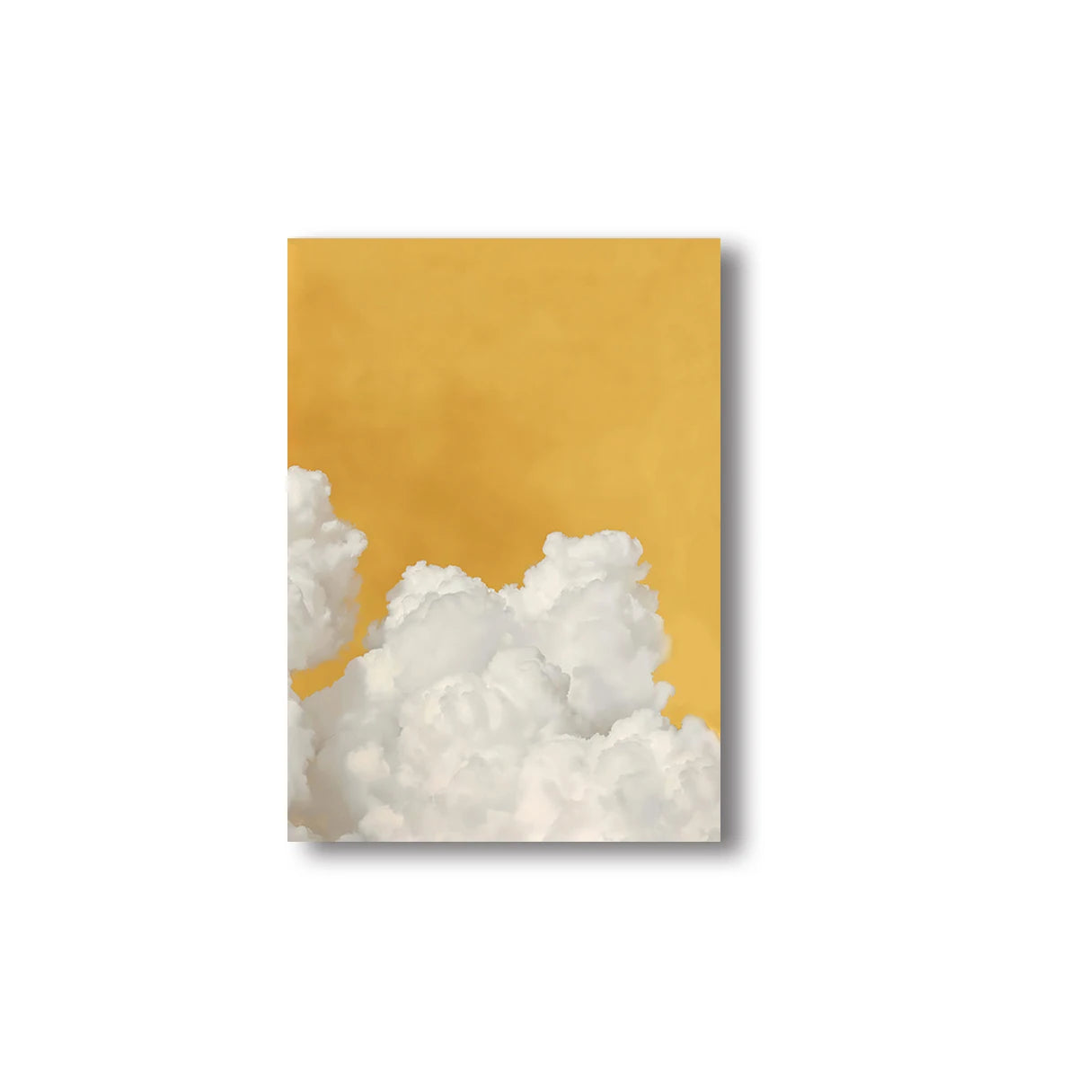 toile peinte abstraite nuages jaune blanc moderne minimaliste chambre salon decoration artwork