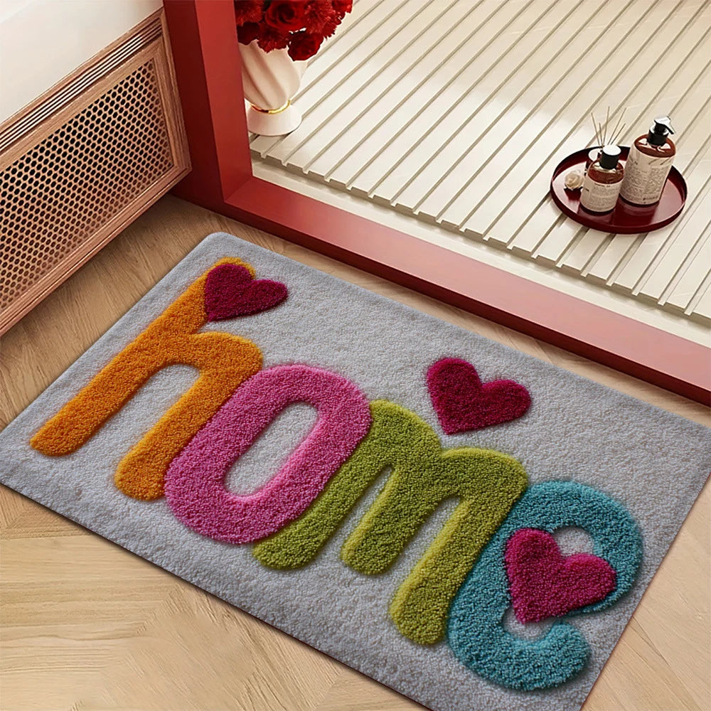 tapis cartoon antidérapant chien lunettes béret moderne salon enfant Jaune Noir Rouge Bleu