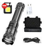 lampe torche noire led rechargeable ultra lumineuse zoom modulations haute puissance texturée moderne robuste
