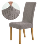 housse chaise moderne motif géométrique gris polyester anti poussière élastique banquet mariage salle manger