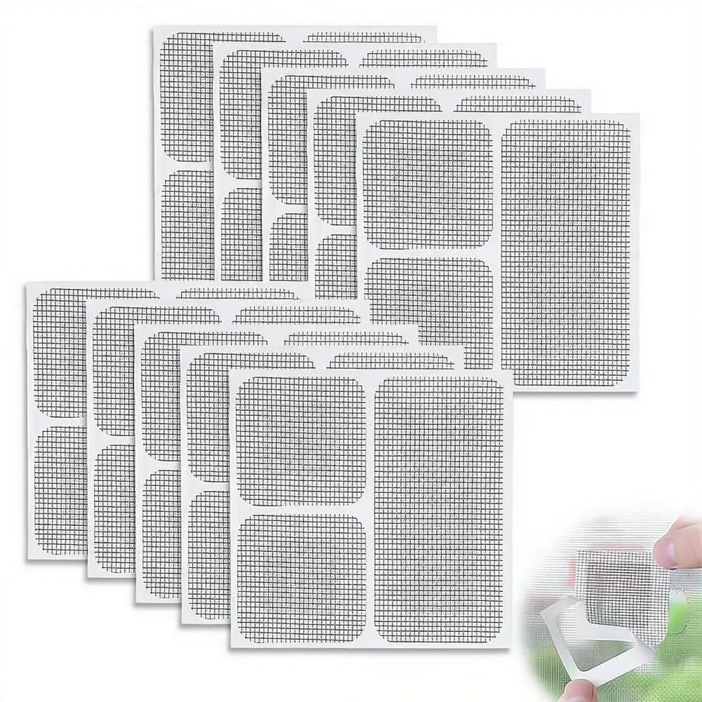 patchs réparation moustiquaire adhésifs gris maille fine opacité pratique utilitaires fenêtre porte four pieces