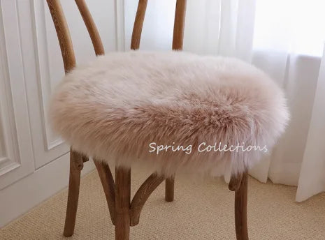 coussin chaise rond laine mouton fourrure épaisse doux confortable siège moderne