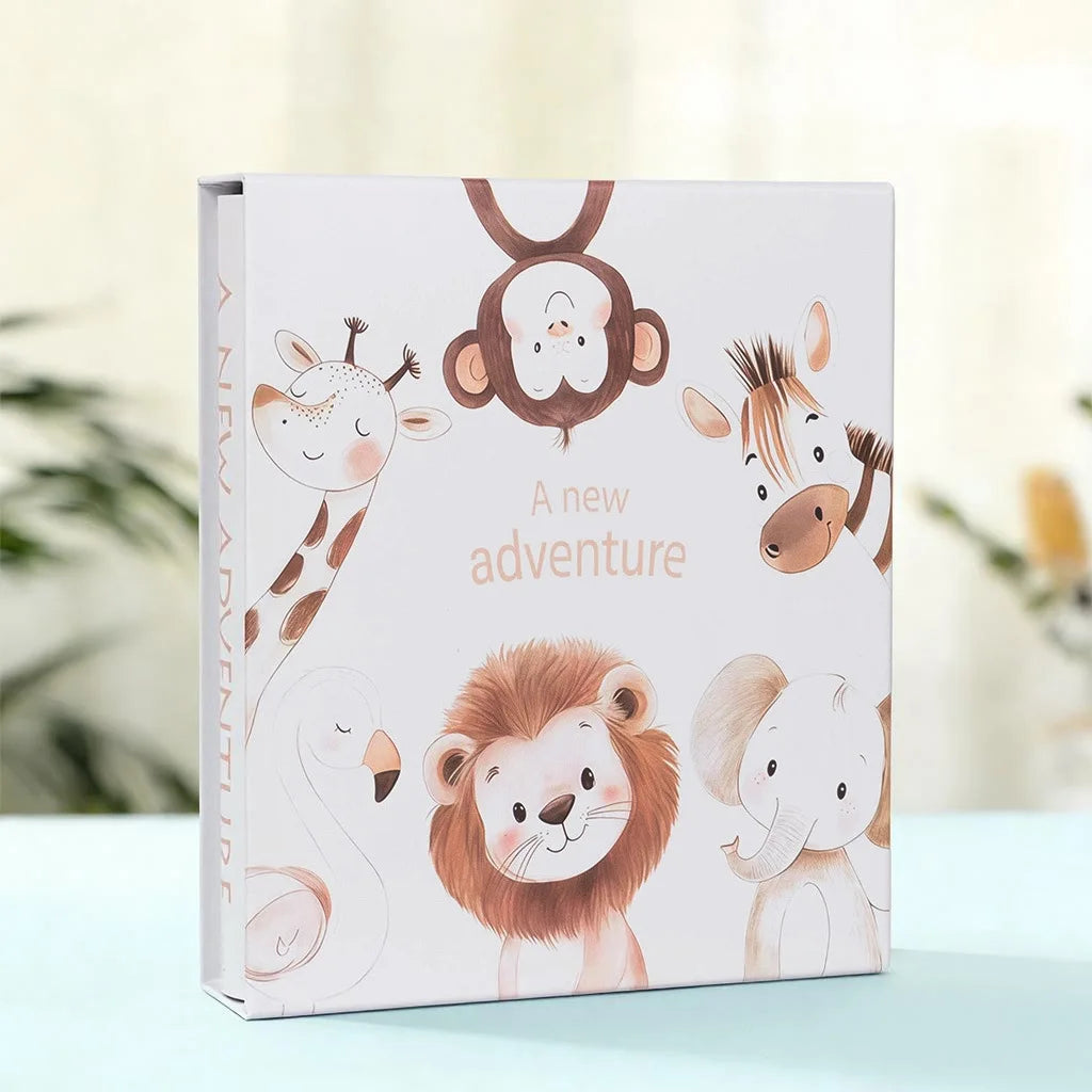 album photo moderne illustrations animales photos familiales blanc vert bleu