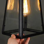 lampe suspendue industrielle vintage noire transparente ampoule filament chainette chambre salon