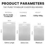 planches découper pure titanium lisse moderne antibactérien durable grande taille poignée intégrée