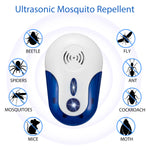 répulsif ultrasonique insectes blanc bleu moderne prise us uk eu 60x105x45 mm