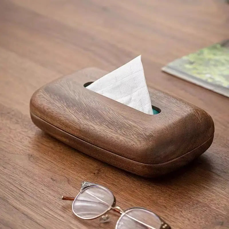 boîte mouchoirs bois marron rechargeable minimaliste naturel salon salle bains vintage authentique rustic