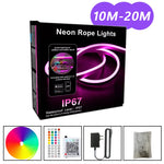 ruban led néon multicolore 24v ip67 synchronisation musique décoration moderne 10m 20m