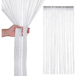 rideau blanc semi transparent moderne chainettes polyester 100x200cm chambre salon