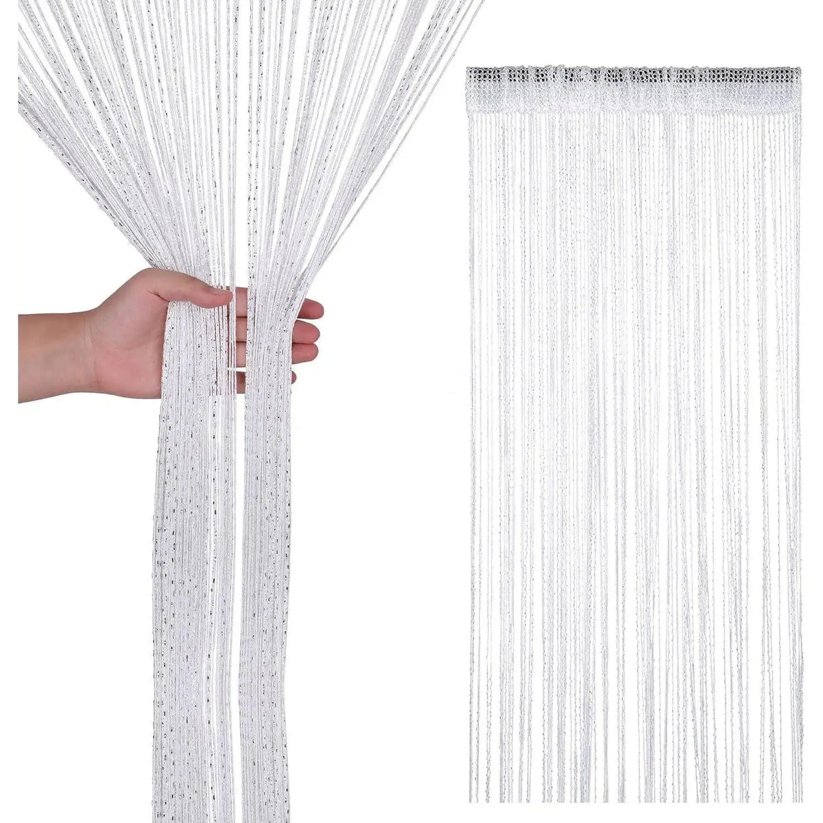 rideau blanc semi transparent moderne chainettes polyester 100x200cm chambre salon