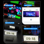 veilleuse led horloge numerique ecran hello moderne technologie vert noir touchscreen