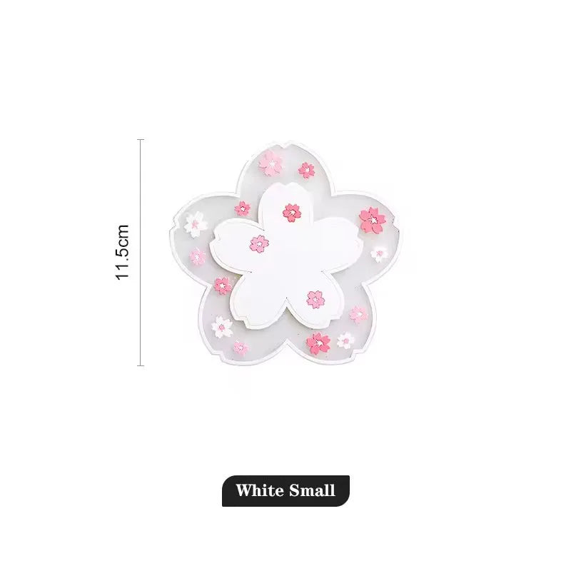 serviettes table moderne rose clair blancs fleurs paillettes translucides silicone anti dérapantes