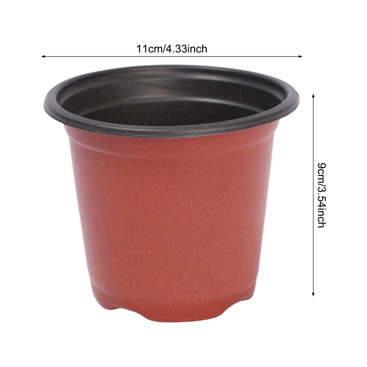 pots fleurs plastique moderne rouge noir drainage 14cm haute qualité jardin