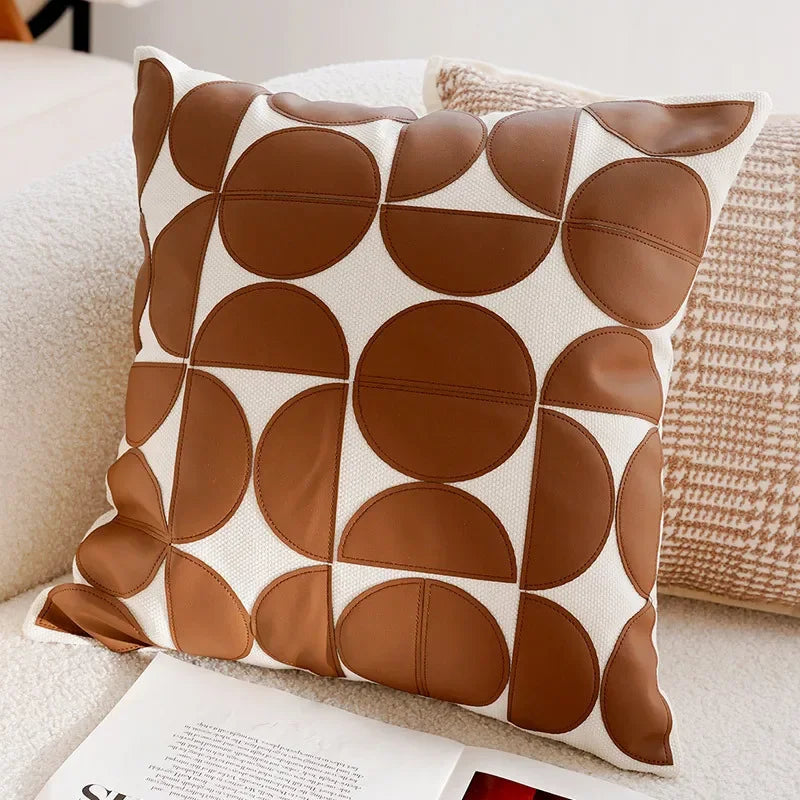 taies d'oreiller décoratives patchwork fleurs géométrique rayures moderne maison coton polyester