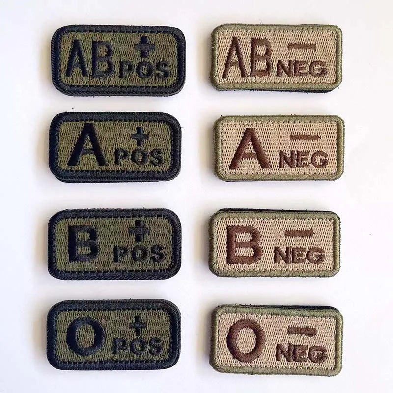 écussons sang type badges patchs militaires vert olive noir crochet boucle 2.5cm 5cm pos