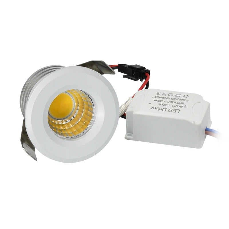 Spot LED 3W réglable blanc 4000K noir moderne clips aluminium 220V 12 mois garantie
