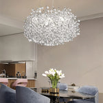 suspension lumineuse moderne or transparent branches ampoules led 120cm moderne élégant