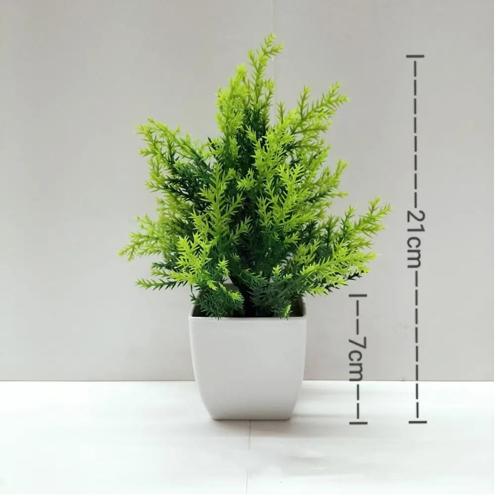 fleurs artificielles plante verte pot carré décoration intérieure extérieure moderne
