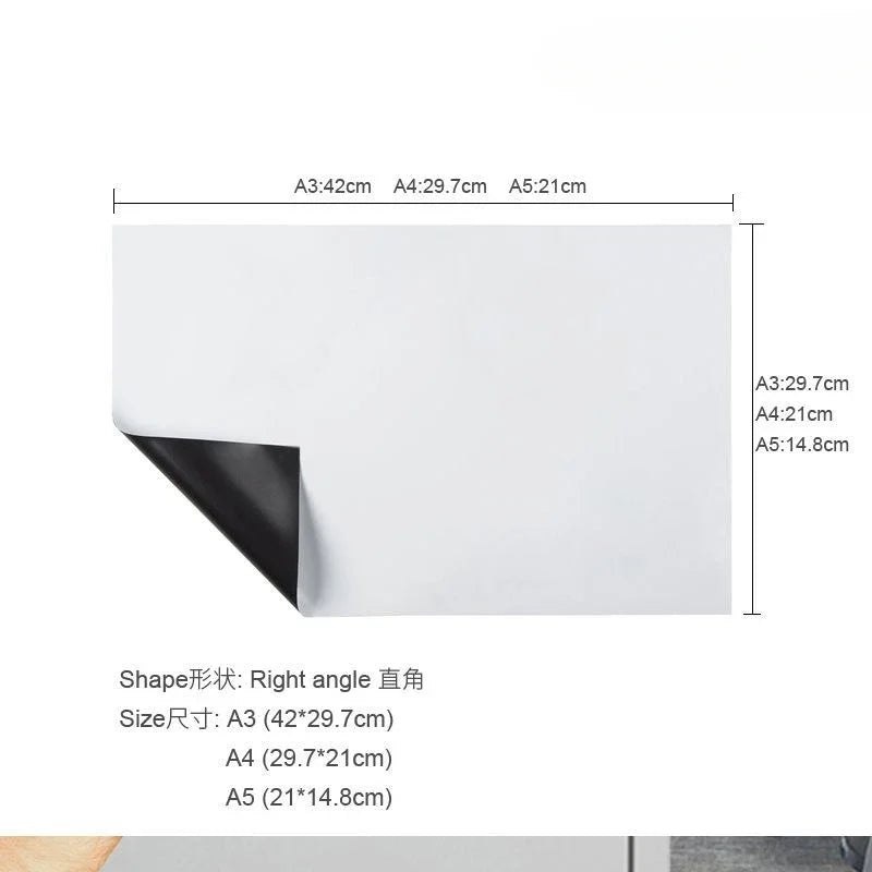 tableau blanc effaçable aimants marqueurs gomme effacer adhésif moderne blanc uni opaque A3 A4
