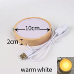 lampe décorative moderne transparente motifs floraux base bois câble usb blanc beige vertclair