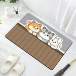 tapis sol antidérapant imperméable adhésif dessins animaux moderne beige gris marron bleu