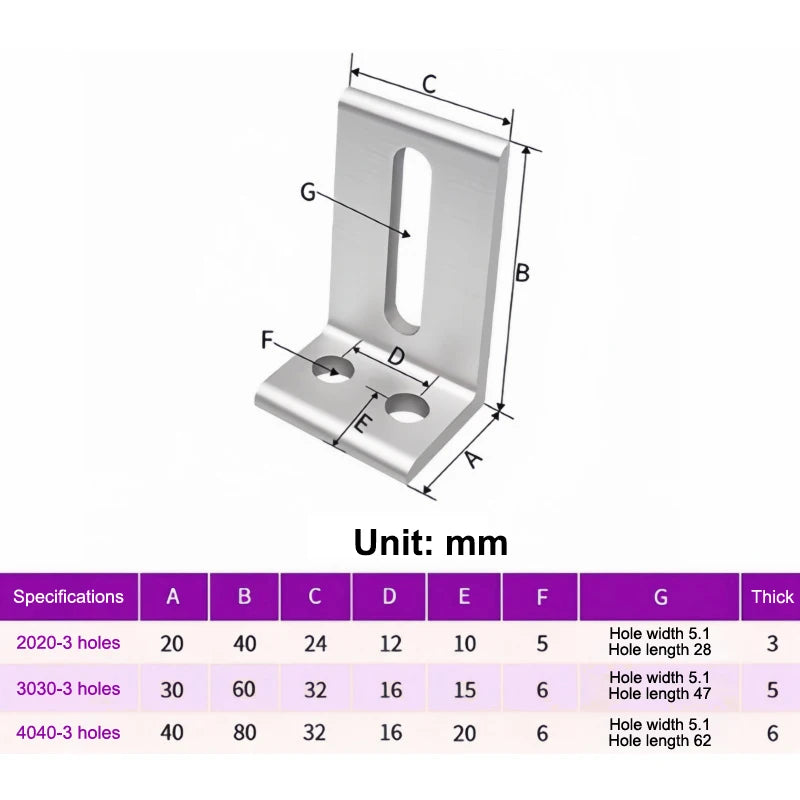 supports d'angle argenté équerres d'angle industriels plats opaques aluminium bricolage travail bois fixations