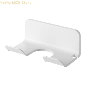 rangement sèche cheveux adhésif blanc moderne minimaliste rack organisateur salon chambre fixe