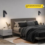 lampe lecture murale moderne 3W 5W blanc noir lisse éblouissement interrupteur indépendant fixé chambre