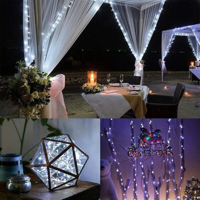 guirlande lumineuse led doré blanc moderne 10m 5v fil cuivre éclairage décoration noël mariage