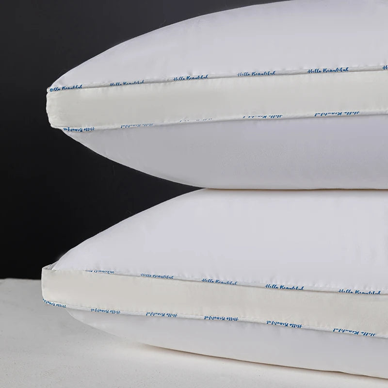 oreiller polyester blanc uni moderne 48x74cm literie voyage douillet orthopédique stripe