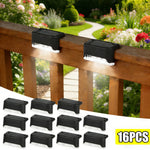 lampes solaires led étanches noires 16pcs moderne clips balustradeextérieur autonomes