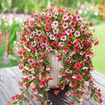 plantes artificielles suspendues fleurs orange jaune vert feuilles vertes moderne extérieur intérieur décoration maison