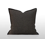 taies d'oreiller jacquard patchwork moderne rayées marron doré élégantes respectueuses environnement adhésives maison