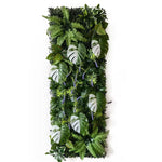 plantes artificielles feuilles vertes blanches bleues decoration murale exterieur naturelle accrochable
