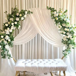 arche decorative mariage blanc rose verte dorée ondulée elegante fleur guirlande lumineuse