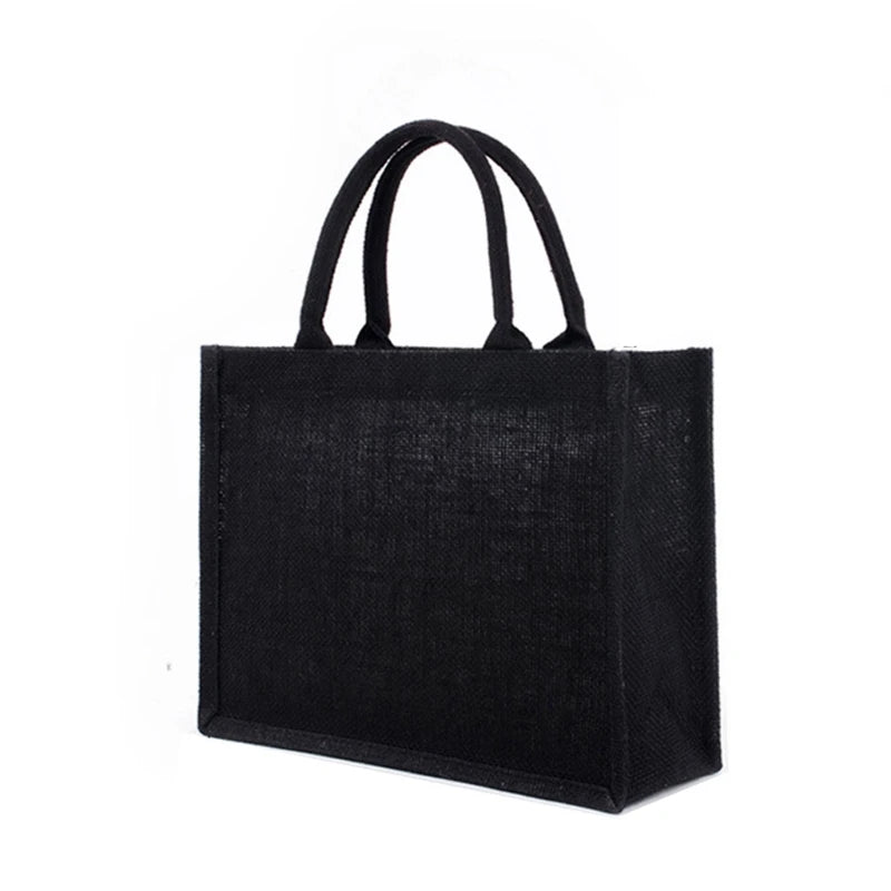 sac main jute noir utilitaire réutilisable pliable mariage festif organisateur cadeaux