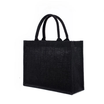 sac main jute noir utilitaire réutilisable pliable mariage festif organisateur cadeaux