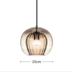 suspension lumineuse moderne transparente rayures verticales ampoule incluse câble noir chambre cuisine