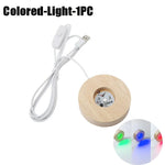 lampe led base bois texture moderne câble usb interrupteur multicolore