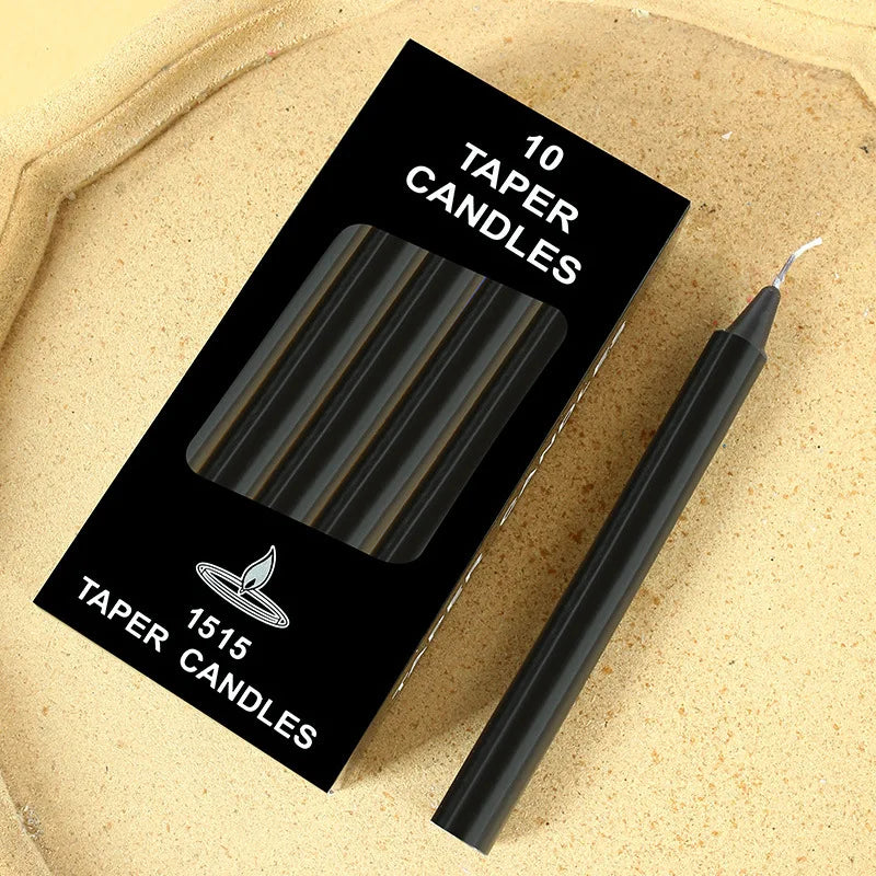 bougies parfumées boîte 10 pièces rouge blanc jaune rose orange bleu vert marron noir