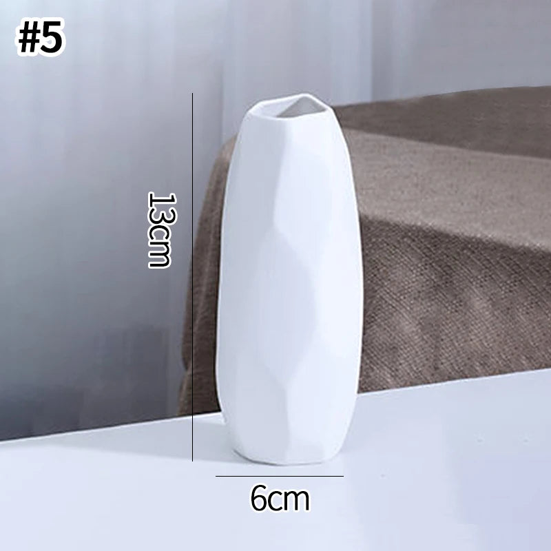 vases céramique blanc rayures verticales modernes décoration table maison floral