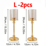 bougeoirs or transparents classiques supports bougies mariage fêtes tables